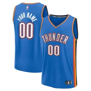 Genial Lujoso Robusto Oklahoma City Thunder Fast Break Custom Replica Jersey Icon Edition Blue  para los verdaderos seguidores