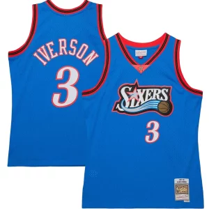 Chulo Genial Estupendo Allen Iverson Philadelphia 76ers Hardwood Classics 1997/98 Tropical Swingman Jersey Royal  para los verdaderos seguidores