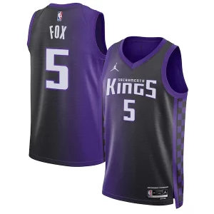Duradero De'Aaron Fox Sacramento Kings Jordan Brand Unisex Swingman Jersey Statement Edition Purple  para los verdaderos seguidores