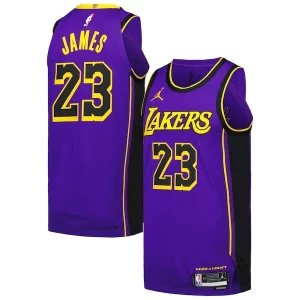 Moderno Fantástico LeBron James Los Angeles Lakers Jordan Brand Authentic Player Jersey Statement Edition Purple  para los verdaderos seguidores