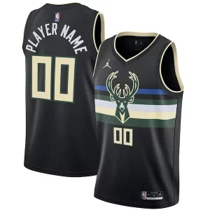 Duradero Milwaukee Bucks Jordan Brand Swingman Custom Jersey Statement Edition Black  para los verdaderos seguidores