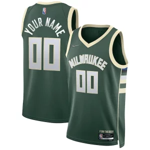 Estupendo Clásico Milwaukee Bucks Nike 2021/22 Diamond Swingman Custom Jersey Icon Edition Hunter Green  para los verdaderos seguidores