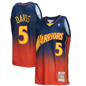 Original Práctico Baron Davis Golden State Warriors 2006/07 Hardwood Classics Fadeaway Swingman Player Jersey Navy/Orange  para los verdaderos seguidores
