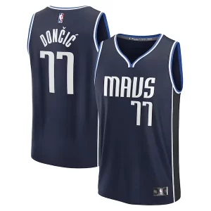 Bonito Luka Dončić Dallas Mavericks Men's Fast Break Player Jersey Statement Edition Navy  para los verdaderos seguidores