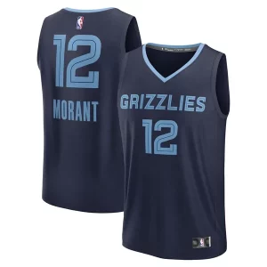 Fantástico Maravilloso Resistente Ja Morant Memphis Grizzlies Fast Break Replica Player Jersey Icon Edition Navy  para los verdaderos seguidores