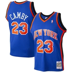 Hermoso Marcus Camby New York Knicks 1998/99 Hardwood Classics Swingman Jersey Blue  para los verdaderos seguidores