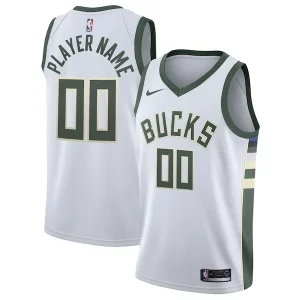 Original Único Increíble Milwaukee Bucks Nike 2020/21 Swingman Custom Jersey Association Edition White  para los verdaderos seguidores