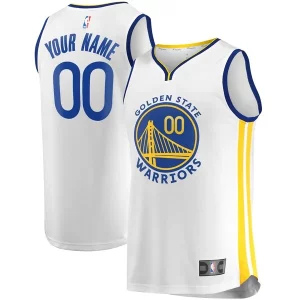 Maravilloso Chulo Fácil de llevar Golden State Warriors Fast Break Custom Replica Jersey White Association Edition/Royal  para los verdaderos seguidores