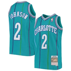 Maravilloso Fantástico Robusto Larry Johnson Charlotte Hornets Youth 1992/93 Hardwood Classics Swingman Jersey Teal  para los verdaderos seguidores