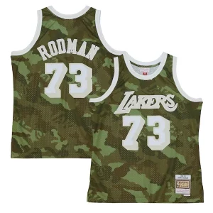 Perfecto Dennis Rodman Los Angeles Lakers Hardwood Classics 1998/99 Ghost Green Swingman Jersey Camo  para los verdaderos seguidores