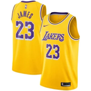 Exquisito LeBron James Los Angeles Lakers Nike Swingman Player Jersey Gold Icon Edition  para los verdaderos seguidores