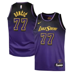 Estupendo Maravilloso Genial Luka Dončić Los Angeles Lakers Nike City Edition Swingman Jersey 2024 Purple  para los verdaderos seguidores
