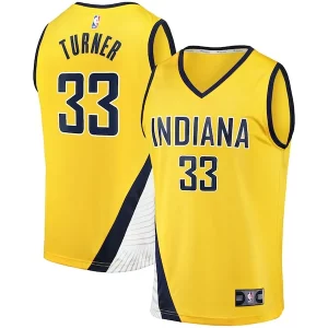 Perfecto Myles Turner Indiana Pacers Fast Break Replica Jersey Statement Edition Gold  para los verdaderos seguidores