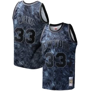 Increíble Hermoso Patrick Ewing New York Knicks Hardwood Classics 1991/92 Tie Dye Swingman Jersey Black  para los verdaderos seguidores