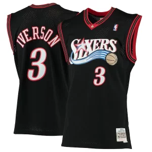 Cool Delicioso Allen Iverson Philadelphia 76ers 2000/01 Hardwood Classics Swingman Jersey Black  para los verdaderos seguidores