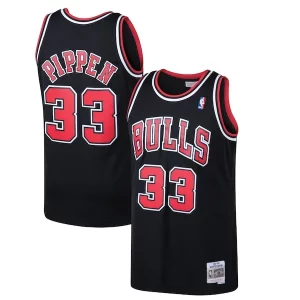 Duradero Comodo Scottie Pippen Chicago Bulls 1997/98 Hardwood Classics Swingman Jersey Black/White  para los verdaderos seguidores