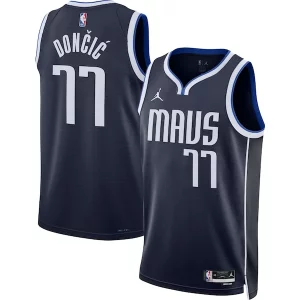 Original Luka Dončić Dallas Mavericks Jordan Brand Unisex Swingman Jersey Statement Edition Navy  para los verdaderos seguidores