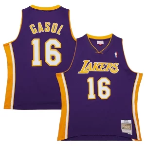 Sofisticado Maravilloso Pau Gasol Los Angeles Lakers 2009/10 Hardwood Classics Swingman Jersey Purple  para los verdaderos seguidores