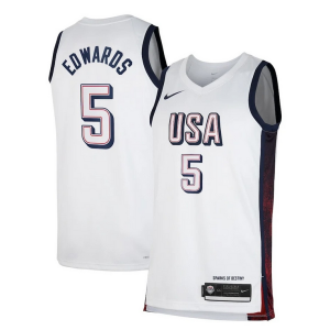 Cool Increíble Anthony Edwards Unisex Nike Men's USA Basketball 2024 Swingman Player Jersey White  para los verdaderos seguidores
