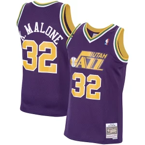 Maravilloso Karl Malone Utah Jazz 1991/92 Hardwood Classics Swingman Jersey Purple  para los verdaderos seguidores