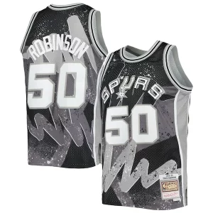 Hermoso Resistente David Robinson San Antonio Spurs Hardwood Classics 1998/99 Hyper Hoops Swingman Jersey Black  para los verdaderos seguidores