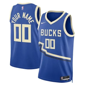 Hermoso Delicioso Increíble Milwaukee Bucks Nike Unisex 2024/25 Custom Swingman Jersey City Edition Royal  para los verdaderos seguidores