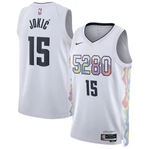 Maravilloso Cool Lujoso Nikola Jokic Denver Nuggets Nike Unisex 2024/25 Swingman Player Jersey City Edition White  para los verdaderos seguidores