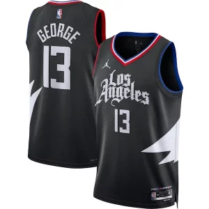 Cool Paul George LA Clippers Jordan Brand Unisex Swingman Jersey Statement Edition Black  para los verdaderos seguidores