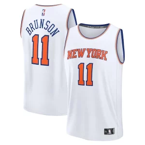 Hermoso Jalen Brunson New York Knicks Youth Fast Break Replica Player Jersey Association Edition White  para los verdaderos seguidores