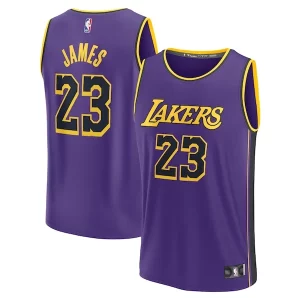 Duradero LeBron James Los Angeles Lakers Youth Fast Break Replica Player Jersey Statement Edition Purple  para los verdaderos seguidores