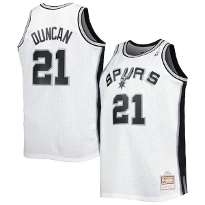Robusto Tim Duncan San Antonio Spurs Big & Tall Hardwood Classics 1998/99 Swingman Jersey White/Black  para los verdaderos seguidores