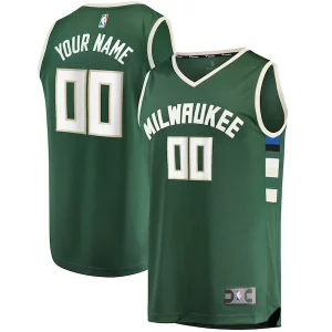 Clásico Encantador Milwaukee Bucks Youth Fast Break Custom Replica Jersey Hunter Green Icon Edition  para los verdaderos seguidores