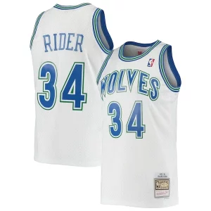 Perfecto Clásico Isaiah Rider Minnesota Timberwolves 1995/96 Hardwood Classics Swingman Jersey White  para los verdaderos seguidores