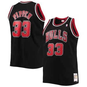 Práctico Scottie Pippen Chicago Bulls Big & Tall Hardwood Classics Swingman Jersey Black/Red  para los verdaderos seguidores