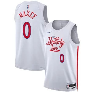 Magnífico Atractivo Lujoso Tyrese Maxey Philadelphia 76ers Nike Unisex 2022/23 Swingman Jersey City Edition White  para los verdaderos seguidores