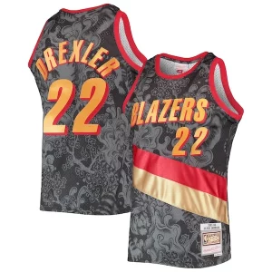Exquisito Cool Genial Clyde Drexler Portland Trail Blazers Hardwood Classics 1991/92 Lunar New Year Swingman Jersey Black  para los verdaderos seguidores