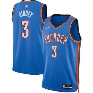 Lujoso Original Hermoso Josh Giddey Oklahoma City Thunder Nike Unisex Swingman Jersey Icon Edition Blue  para los verdaderos seguidores