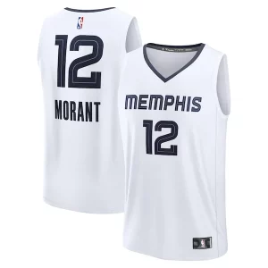 Fácil de llevar Ideal Ja Morant Memphis Grizzlies Fast Break Replica Player Jersey Association Edition White  para los verdaderos seguidores