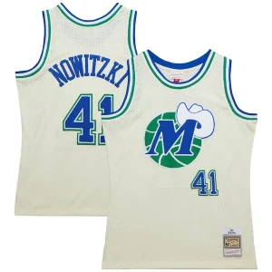 Versátil Dirk Nowitzki Dallas Mavericks Chainstitch Swingman Jersey Cream  para los verdaderos seguidores