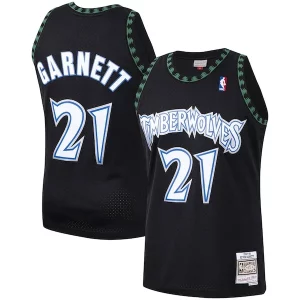 Maravilloso Kevin Garnett Minnesota Timberwolves Hardwood Classics Swingman Jersey Black/White  para los verdaderos seguidores