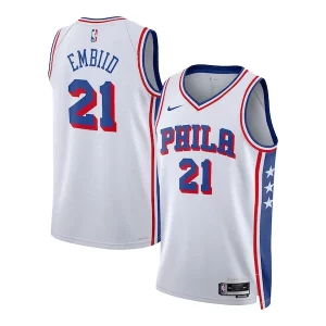Fácil de llevar Bonito Joel Embiid Philadelphia 76ers Nike Youth Swingman Jersey Association Edition White  para los verdaderos seguidores