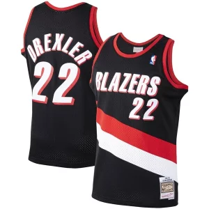 Estupendo Clyde Drexler Portland Trail Blazers 1991/92 Hardwood Classics Swingman Jersey Black  para los verdaderos seguidores
