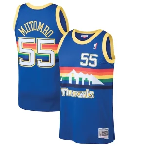 Versátil Perfecto Original Dikembe Mutombo Denver Nuggets 1991/92 Hardwood Classics Swingman Jersey Blue  para los verdaderos seguidores