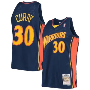 Comodo Chulo Increíble Stephen Curry Golden State Warriors Hardwood Classics Swingman Jersey Navy/White  para los verdaderos seguidores