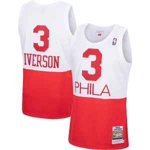 Comodo Allen Iverson Philadelphia 76ers 2003/04 Hardwood Classics Authentic Jersey White/Black/Red  para los verdaderos seguidores