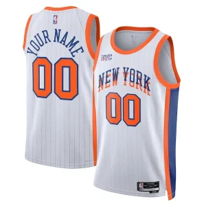 Hermoso New York Knicks Nike Unisex 2024/25 Custom Swingman Jersey City Edition White  para los verdaderos seguidores