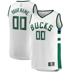 Ideal Moderno Estupendo Milwaukee Bucks Youth Fast Break Replica Custom Jersey Association Edition White  para los verdaderos seguidores