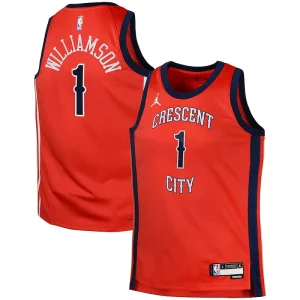 Lujoso Comodo Único Zion Williamson New Orleans Pelicans Jordan Brand Swingman Jersey Statement Red  para los verdaderos seguidores