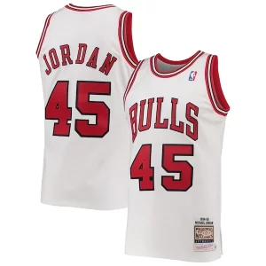 Único Sofisticado Perfecto Men's Chicago Bulls Michael Jordan White 1994 95 Hardwood Classics Authentic Player Jersey  para los verdaderos seguidores