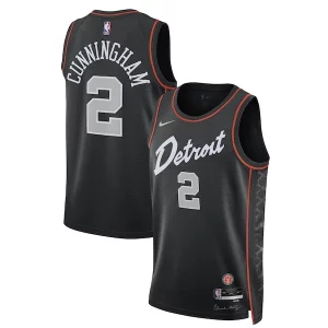 Elegante Original Cade Cunningham Detroit Pistons Nike Unisex 2023/24 Swingman Jersey Black City Edition  para los verdaderos seguidores